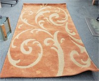 5x10 Cultured Pattern Rug Rust and Gold
