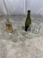 Vintage household glass bottles