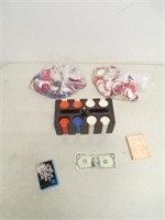 Lot of Poker Chips w/ Holder & Playing Cards