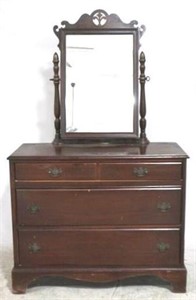 Vintage mahogany chest with mirror