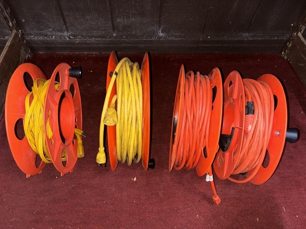 (4) SPOOLED EXTENSION CORDS