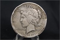 1921 U.S. Silver Peace Dollar Key Date *Damage