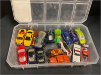 Container of assorted cars