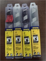 4 Irwin 1" Auger Drill bits