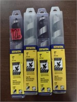 4 Irwin 1" Auger Drill bits