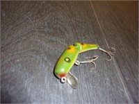 vintage frog colored fishing lure