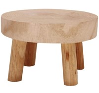 BELUPAID Round Mini Wood Stool, Natural Wooden