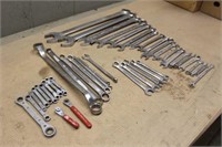 Assorted Open and Box End Wrenches SAE and Metric