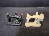 Vintage Pottery Sewing Machine Salt & Pepper Set