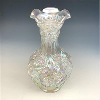 IG White Loganberry Ruffled Vase