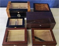 6 Asstd Humidors & 11 Cedar Humidor Trays