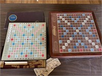 Hasbro Scrabble Game w/Rotating Wooden Game Board