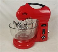 New Ginny's Red Mixer W/ Bowl & Attachments