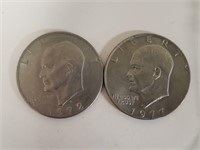 1972 & 1977 Eisenhower Silver Dollars