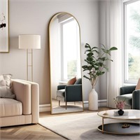 X126  Arched Full-Length Standing Mirror, Gold 64"