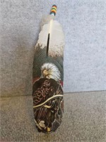 HAND PAINTED FEATHER EAGLE DESIGN & BEADED END