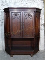 Gothic Revival Oak Cabinet.Linenfold Panels #1