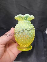 Opalescent Yellow Fenton Small Vase