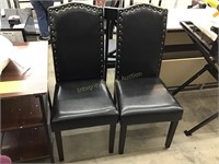 Set of 2 Nailhead Black Dining Chairs $184 Retail