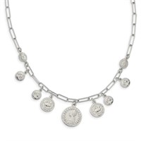 Sterling Silver  Polished Coin Necklace