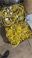 Box of temporary construction string, lights, and