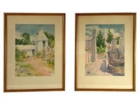 Pr. Vintage Adolph Treidler Bermuda Framed Prints