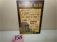 OUT HOUSE RULES PLAQUE