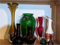 MC COLORED GLASS VASES