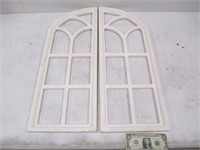 Pair Window Pane Frames Wall Decor - 27x10