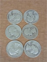 6 silver quarters