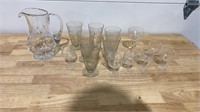 Glassware and pitcher