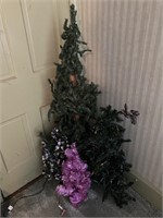 4 small Christmas trees, dozen wreaths, lights