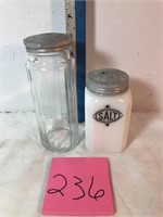 Salt shaker & small canister/jar