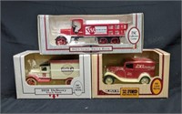 3 Ertl Die Cast Metal Truck Banks New In Box