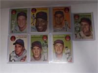 LOT OF 7 1954 TOPPS INDIANS CARDS