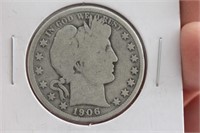 1906-S Barber Half Dollar