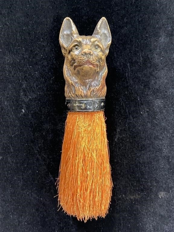 Vintage Dog Head Clothing Brush