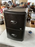 2 drawer plastic and metal filing cabinet