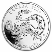 2024 Canada 1 Oz Ag Lunar Year Of The Dragon Pf