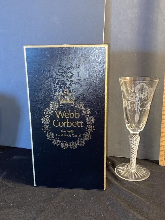 Webb Corbett lead crystal toasting glass