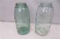 Vntg Mason Aqua Fruit Jars  1/2 gal.