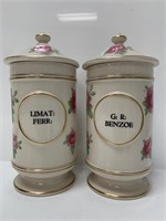 Mid Century Porcelain Apothecary Jars