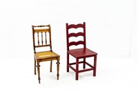 Ladder Back Chair & Spindle Back Cane Seat Chair