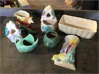 (7) Pottery Wall  Pockets & Vases