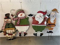 4 Metal Christmas Yard Decorations