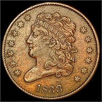 1833 Classic Head Half Cent CLOSELY UNCIRCULATED
