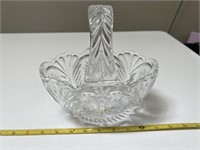 Cut Glass Basket w/Handle