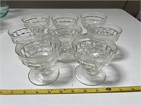 Set of 8 Cut Glass Dessert Cups