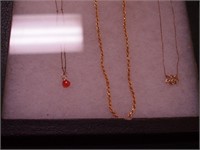 Three vermeil necklaces marked 925, including