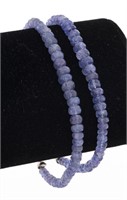 Pair of Silver Tanzanite Beaded Bracelets (2)